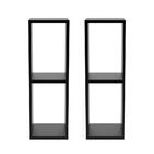 Conjunto Mesa De Cabeceira Pequena 20x20x60cm Diamante Preto