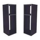 Conjunto Mesa De Cabeceira Pequena 20x20x60cm Preto Quarto Sa