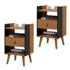 Conjunto Mesa De Cabeceira Preto Nature - Horse