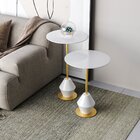 Conjunto Mesa De Canto Asti 65x40x40cm Branco