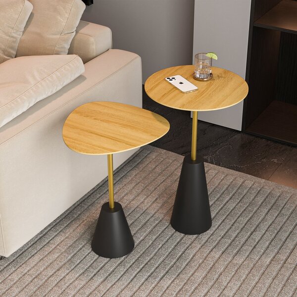 Conjunto Mesa De Canto Napoli Metal 65cm X 40cm X 40cm Natura