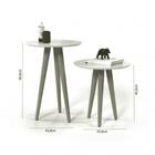 Conjunto Mesa De Canto Pe Palito 45x60 Altura Tripe Redonda M