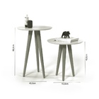 Conjunto Mesa De Canto Pe Palito 45x60 Altura Tripe Redonda M