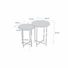 Conjunto Mesa De Canto Rome 57cm X 45cm X 45cm Branco / Preto