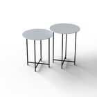 Conjunto Mesa De Canto Rome 57cm X 45cm X 45cm Branco / Preto
