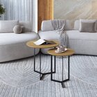 Conjunto Mesa De Canto Trento 57cm X 45cm X 45cm Natural Tawa