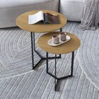 Conjunto Mesa De Canto Trento 57cm X 45cm X 45cm Natural Tawa