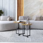 Conjunto Mesa De Canto Trento 57cm X 45cm X 45cm Natural Tawa