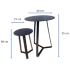 Conjunto Mesa De Centro / Mesa de Canto - Linha Industrial -