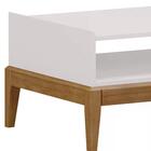 Conjunto Mesa De Centro Apoio E Lateral Em Mdf/madeira Maciça