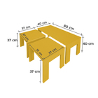 Conjunto Mesa De Centro Com 2 Mesas De Apoio Amarelo Laca