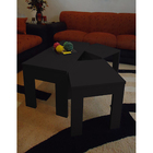 Conjunto Mesa De Centro Com 2 Mesas De Apoio Preto Laca