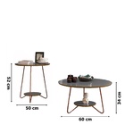 Conjunto Mesa De Centro E Apoio Liz Cinza/Freijó – Ej Móveis