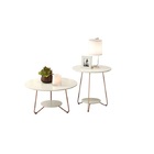 Conjunto Mesa De Centro E Apoio Liz Off White – Ej Móveis