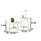 Conjunto Mesa De Centro E Apoio Liz Off White – Ej Móveis