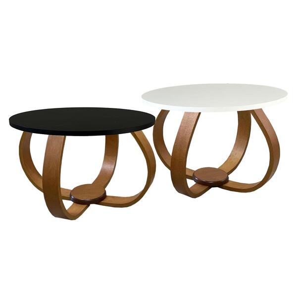 Conjunto Mesa De Centro E Lateral Pés Cebola