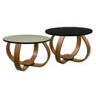 Conjunto Mesa De Centro E Lateral Pés Cebola Composê Espelhada