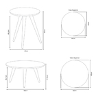 Conjunto Mesa De Centro E Lateral Redonda Andy Off White - Mo