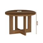 Conjunto Mesa De Centro E Lateral Redondas Canela Madeirado J