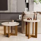 Conjunto Mesa De Centro E Lateral Redondas Pérola Nature Jb B