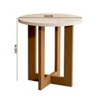 Conjunto Mesa De Centro E Lateral Redondas Pérola Nature Jb B