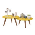Conjunto Mesa De Centro Evie Amarelo