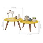 Conjunto Mesa De Centro Evie Amarelo