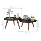 Conjunto Mesa De Centro Evie Preto Fosco