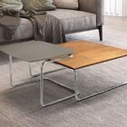 Conjunto Mesa De Centro Kairos Base Cromada Larflex Concreto
