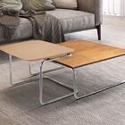 Conjunto Mesa De Centro Kairos Base Cromada Larflex Coral