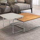 Conjunto Mesa De Centro Kairos Base Cromada Larflex Off White