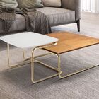 Conjunto Mesa De Centro Kairos Base Ouro Larflex Branco