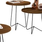 Conjunto Mesa De Centro Lateral E Apoio Com Pés De Ferro Cane