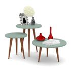 Conjunto Mesa De Centro Lateral E Apoio Verde Bellagio Legs P