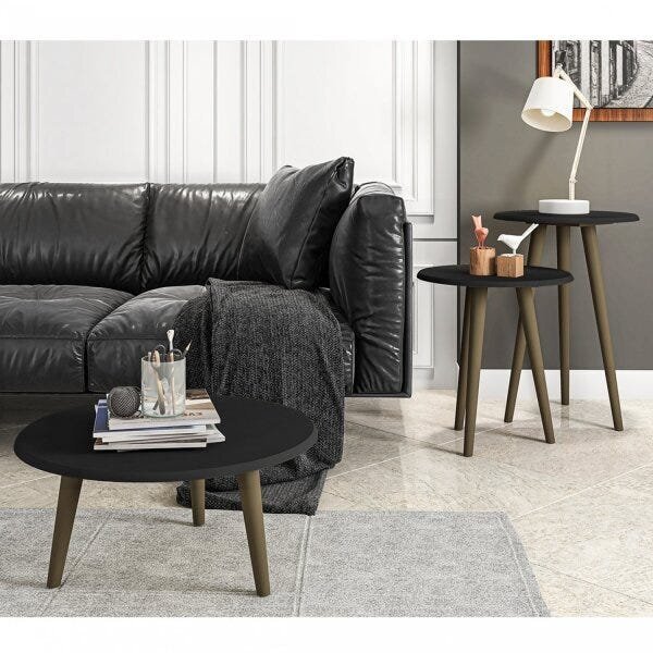 Conjunto Mesa De Centro, Mesa Lateral E Mesa De Apoio Vintage