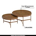 Conjunto Mesa De Centro Nezuko Base Cobre Tampo Freijó G29 -