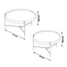 Conjunto Mesa De Centro Nezuko Base Cobre Tampo Mármore Branc