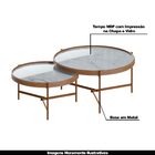 Conjunto Mesa De Centro Nezuko Base Cobre Tampo Mármore Branc