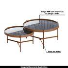 Conjunto Mesa De Centro Nezuko Base Cobre Tampo Mármore Preto