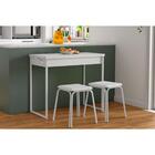 Conjunto: Mesa De Cozinha Dobrável 1590 C/ 2 Banquetas Branco