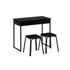 Conjunto: Mesa De Cozinha Dobrável 1590 C/ 2 Banquetas Preto