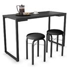 Conjunto Mesa De Cozinha Prattica Industrial 120cm Com 2 Banq