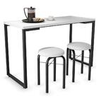 Conjunto Mesa De Cozinha Prattica Industrial 120cm Com 2 Banq