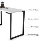 Conjunto Mesa De Cozinha Prattica Industrial 120cm Com 4 Banq