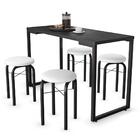 Conjunto Mesa De Cozinha Prattica Industrial 120cm Com 4 Banq