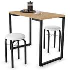 Conjunto Mesa De Cozinha Prattica Industrial 90cm Com 2 Banqu