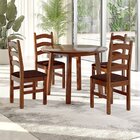 Conjunto Mesa De Jantar 103cm Redonda E 4 Cadeiras Estofadas
