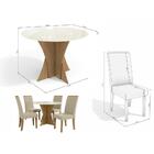 Conjunto Mesa De Jantar 105cm Com 4 Cadeiras Multimóveis Cr50