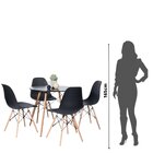 Conjunto Mesa De Jantar 110cm Com 04 Cadeiras Eiffel Preto