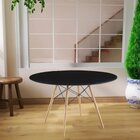 Conjunto Mesa De Jantar 110cm Com 04 Cadeiras Eiffel Preto
